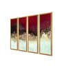 Mountains Water Multicolour Canvas Framed Abstract Art Panel Set of 4