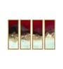 Mountains Water Multicolour Canvas Framed Abstract Art Panel Set of 4