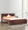 Mourya Queen Size Bed Without Storage In Brown color
