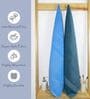 Mouve & Blue Cotton Solid  500 GSM Bath Towels Pack of 2