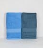 Mouve & Blue Cotton Solid  500 GSM Bath Towels Pack of 2