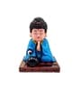 Blue Moving Bobble Head Monk Buddha Idol Showpiece