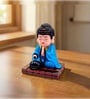 Blue Moving Bobble Head Monk Buddha Idol Showpiece