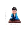 Blue Moving Bobble Head Monk Buddha Idol Showpiece