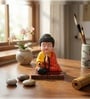 Red Moving Bobble Head Monk Buddha Idol Showpiece