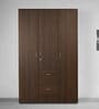 Mozart 3 Door Wardrobe in Walnut Finish with Mirror