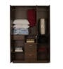 Mozart 3 Door Wardrobe in Walnut Finish with Mirror