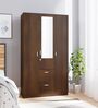 Mozart 3 Door Wardrobe in Walnut Finish with Mirror