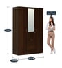 Mozart 3 Door Wardrobe in Walnut Finish with Mirror