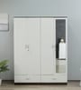 Mozart 4 Door Wardrobe In White Finish with mirror