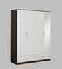 Mozart 4 Door Wardrobe In White Finish with mirror