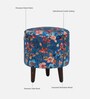 Mozart Fabric Seating Stool In Provincial Teak Finish