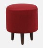 Mozart Fabric Seating Stool In Provincial Teak Finish