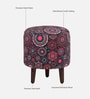 Mozart Fabric Seating Stool In Provincial Teak Finish