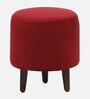 Mozart Fabric Seating Stool In Provincial Teak Finish