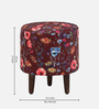 Mozart Fabric Seating Stool In Provincial Teak Finish