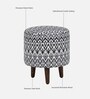 Mozart Fabric Seating Stool In Provincial Teak Finish