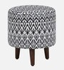 Mozart Fabric Seating Stool In Provincial Teak Finish