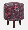 Mozart Fabric Seating Stool In Provincial Teak Finish