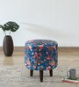 Mozart Fabric Seating Stool In Provincial Teak Finish