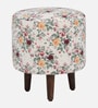 Mozart Fabric Seating Stool In Provincial Teak Finish