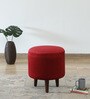 Mozart Fabric Seating Stool In Provincial Teak Finish