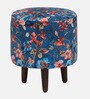 Mozart Fabric Seating Stool In Provincial Teak Finish