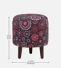 Mozart Fabric Seating Stool In Provincial Teak Finish