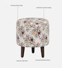 Mozart Fabric Seating Stool In Provincial Teak Finish