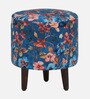 Mozart Fabric Seating Stool In Provincial Teak Finish