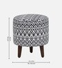 Mozart Fabric Seating Stool In Provincial Teak Finish