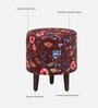 Mozart Fabric Seating Stool In Provincial Teak Finish