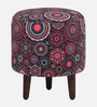 Mozart Fabric Seating Stool In Provincial Teak Finish