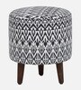 Mozart Fabric Seating Stool In Provincial Teak Finish