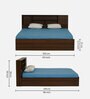 Mozart Queen Size Bed in Walnut Finish with Box Storage