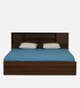 Mozart Queen Size Bed in Walnut Finish with Box Storage