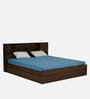 Mozart Queen Size Bed in Walnut Finish with Box Storage