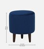 Mozart Velvet Seating Stool In Blue Colour