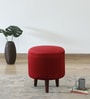 Mozart Velvet Seating Stool In Red Colour