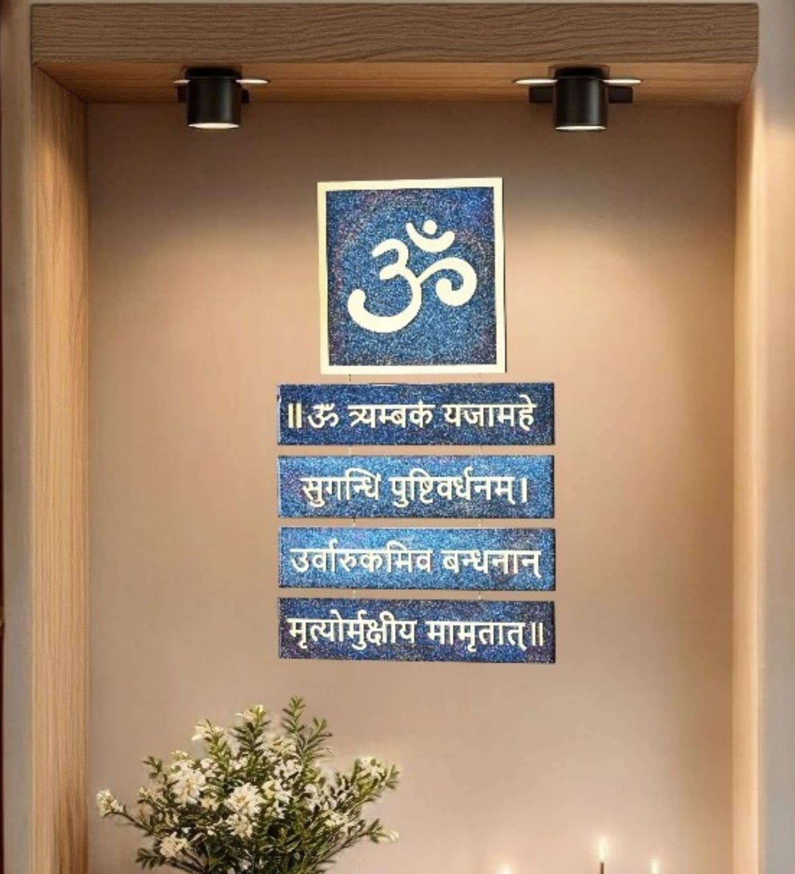 Mrutyunjay Mantra Resin Wall Hanging
