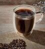 Pack of 2 Double Wall Glasses Espresso Cups with Handle 350 ml