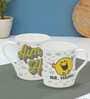Mr. Happy 330ml White & Yellow Ceramic (Set of 2) Coffee Mug