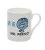 Mr. Perfect 330ml White & Blue Ceramic (Set of 2) Coffee Mug