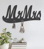 Mr.Mrs Black Finish Mdf Wall Hanging With 5 Hooks Key Holder
