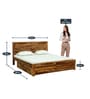 Mrigal Sheesham Wood King Size Bed With Drawer Storage In Rustic Teak Finish