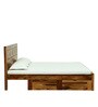 Mrigal Sheesham Wood King Size Bed With Drawer Storage In Rustic Teak Finish