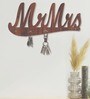 Mrmrs Walnut Finish Mdf Wall Hanging With 5 Hooks Key Holder