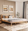 Mrudul Solid Wood King Size Bed In River Sand Finish