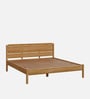 Mrudul Solid Wood King Size Bed In River Sand Finish