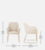Msea Fabric Arm Chair In Off White Colour